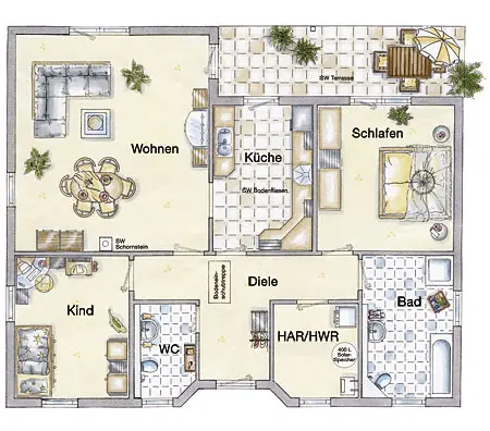 Winkelbungalow