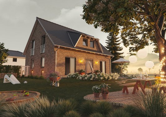 Landhaus 142 mit Klinker und Garten